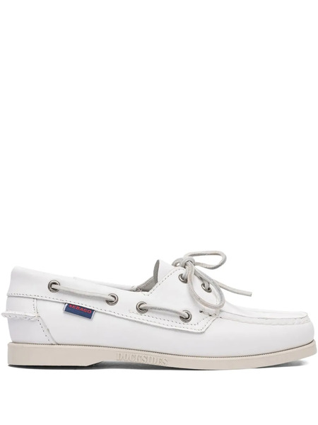  Sebago Docksides Portland Leather Boat Shoes - White 
