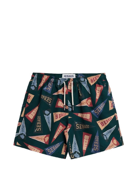  Sebago Patterned Sandbeach Shorts - Green 