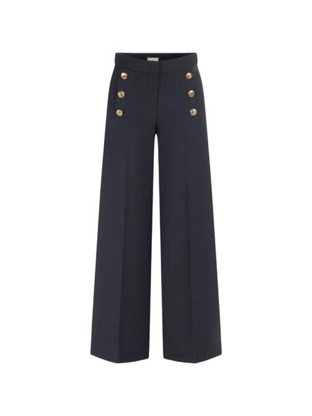  Seductive Button Wide Leg Trousers - Blue 