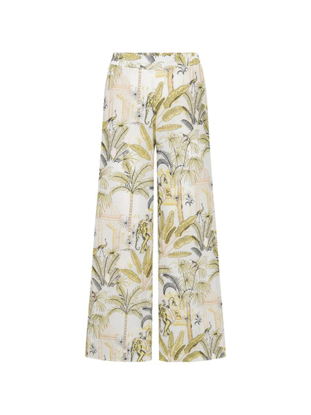  Seductive Rosanne Printed Trousers - White 