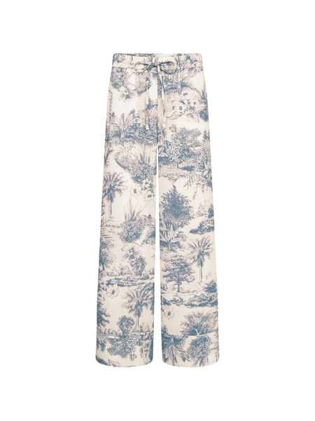  Seductive Violetta Printed Palazzo Pants - White 