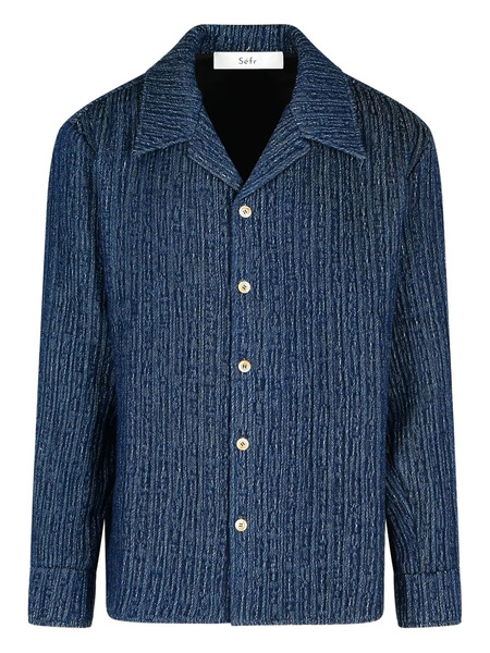  Séfr Camp Collar Wes Shirt - Blue 