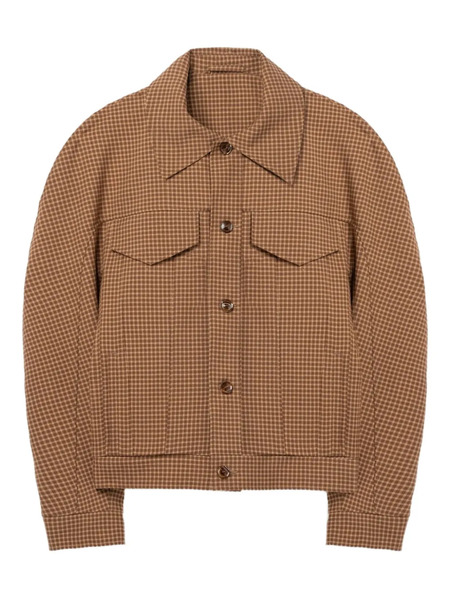  Séfr Matthieu Checked Shirt Jacket - Brown 