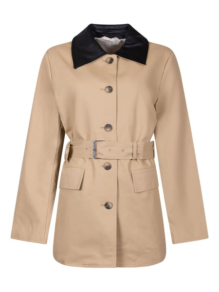  Selected Belted Collar Jacket - Neutrals 