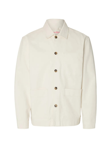  Selected Buttoned Graphic-print Overshirt - Neutrals 