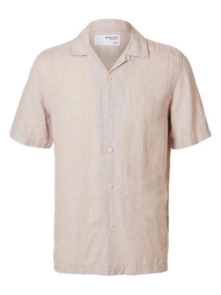  Selected Cuban Collar Short-sleeved Shirt - Neutrals 