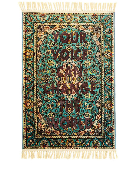  Seletti Burnt Voice Mix-print Carpet - Green 