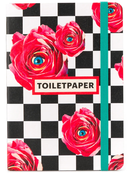  Seletti Checkered Floral Notebook - Black 
