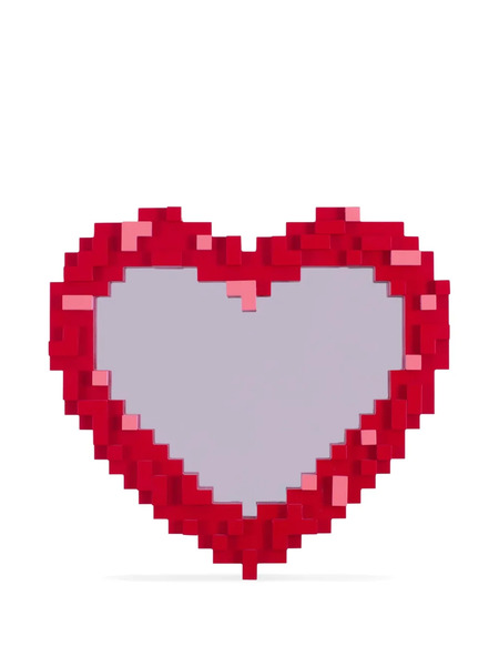 Seletti Heart-shaped Pixelated Mirror - Red 
