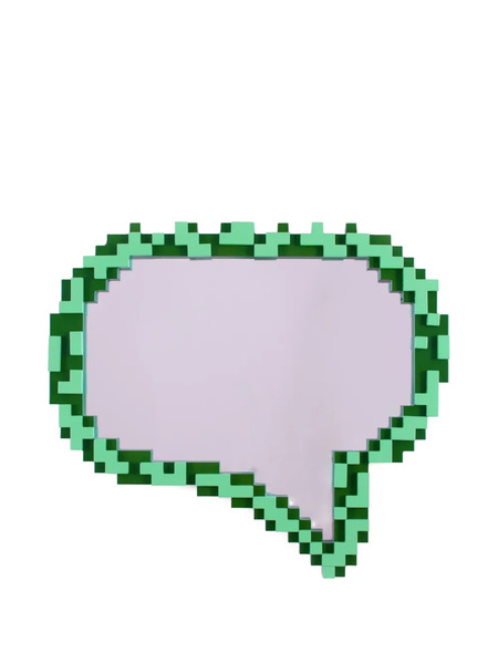  Seletti Message-shaped Pixelated Mirror - Green 