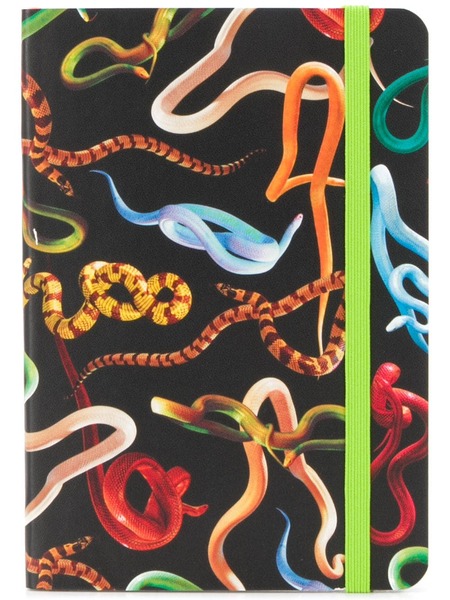  Seletti Serpent-print Notebook - Black 