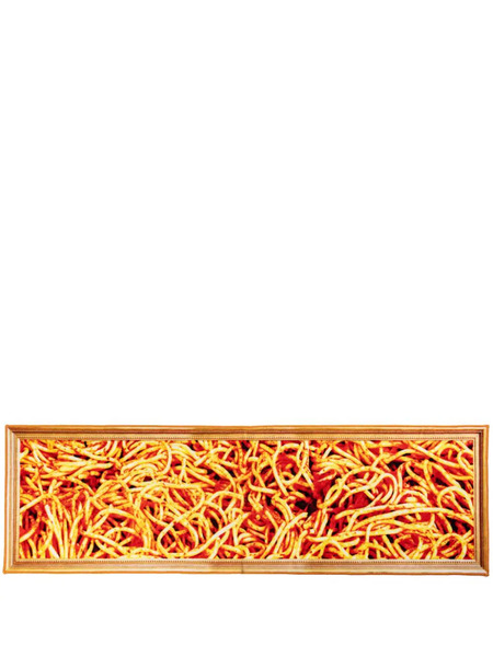  Seletti Spaghetti-print Rectangular Mat - Multicolour 