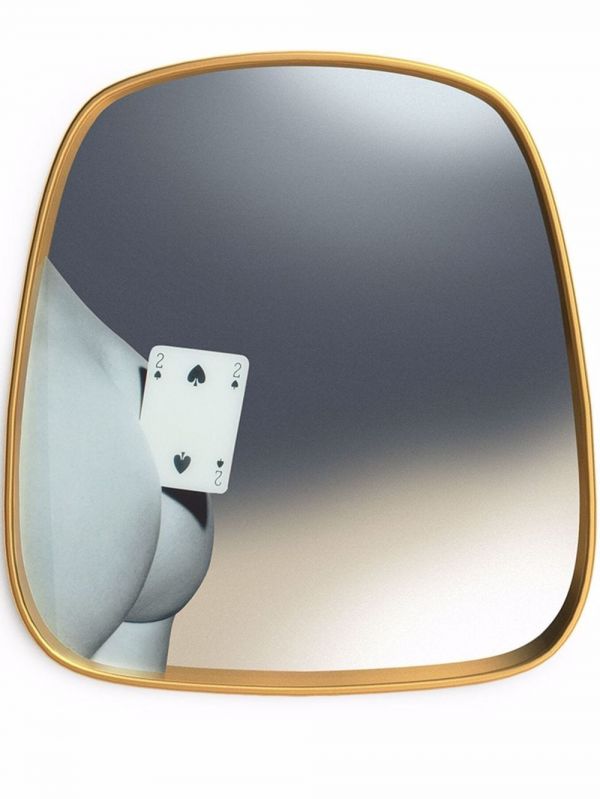 Seletti Two Of Spades Mirror (59cm) - Grey 