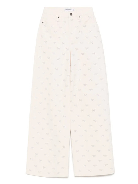  Self-portrait Bow-embellished Jeans - Neutrals 