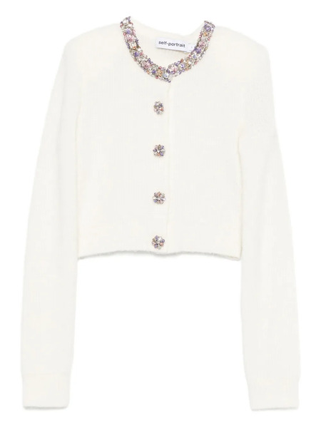  Self-portrait Buttons-embellished Cardigan - Neutrals 