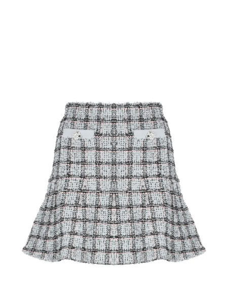  Self-portrait Check-pattern Mini Skirt - Blue 