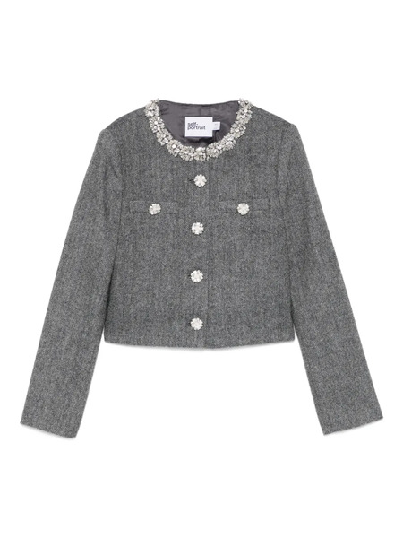  Self-portrait Cropped Jacket - Grey 
