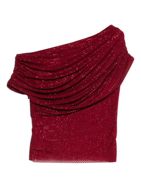  Self-portrait Draped One-shoulder Top - Red 