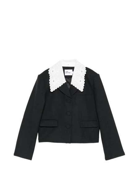  Self-portrait Embroidered-collar Jacket - Grey 