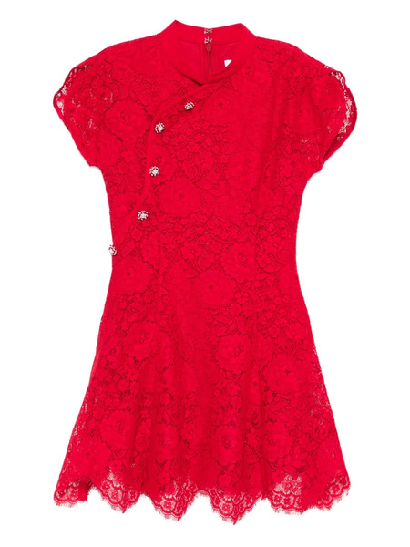  Self-portrait Fine Lace Mini Dress - Red 
