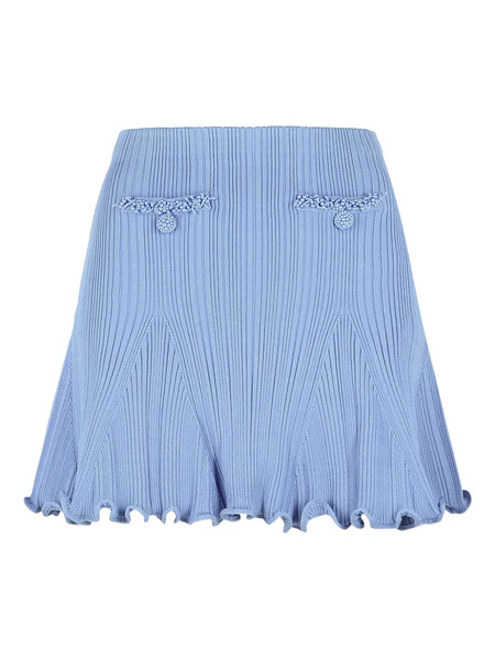  Self-portrait Flared-hem Mini Skirt - Blue 