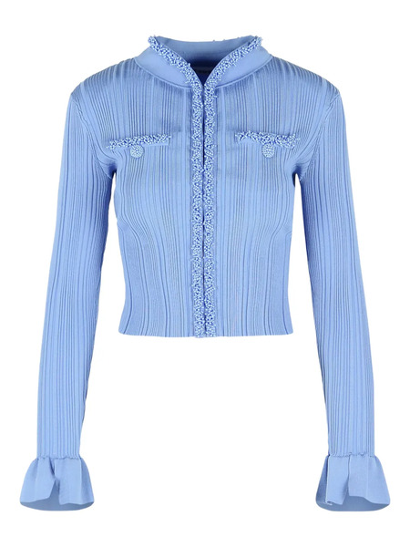  Self-portrait Flared-sleeve Cardigan - Blue 