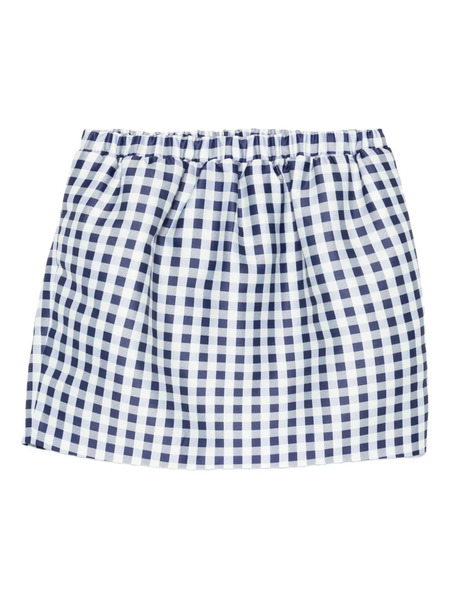  Self-portrait Gingham Pleated Skirt - Blue 