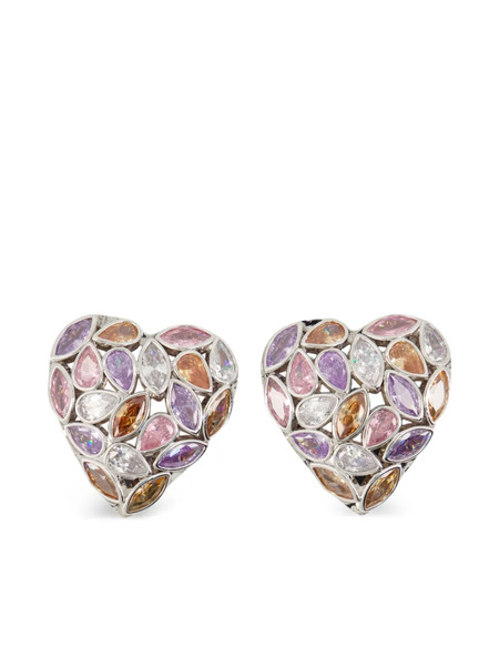 Self-portrait Heart-shaped Earrings - Silver 