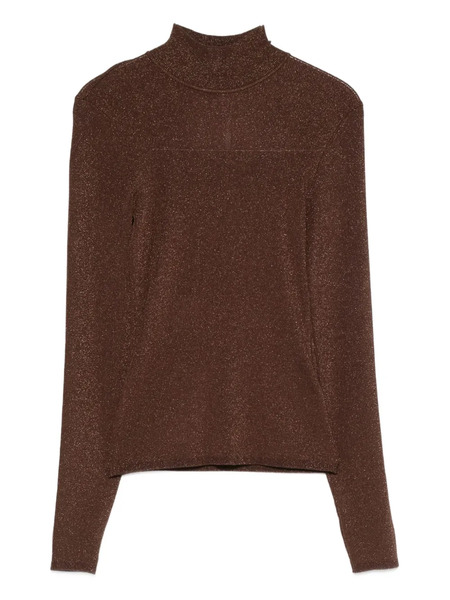  Self-portrait High-neck Top - Brown 