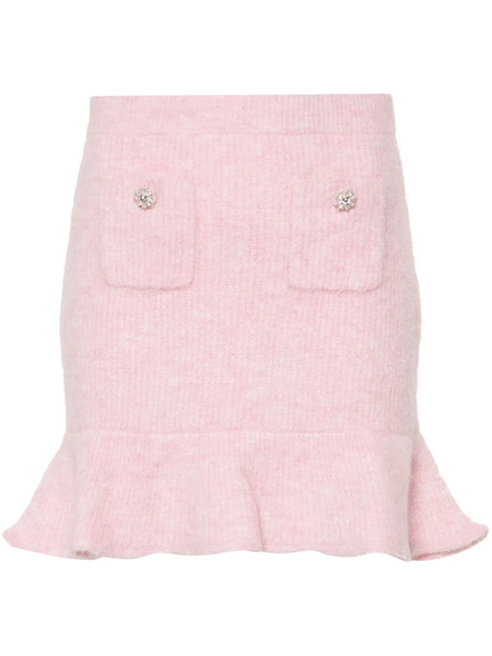  Self-portrait Knitted Mini Skirt - Pink 