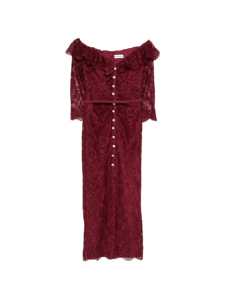  Self-portrait Lace Button Dress - Red 