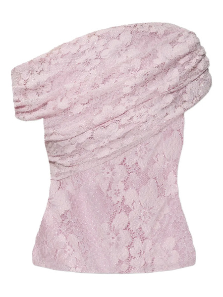  Self-portrait Laced Draped Top - Pink 