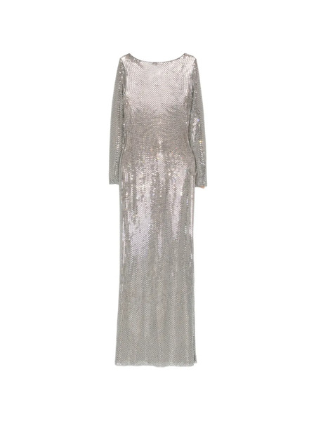  Self-portrait Long-sleeve Embellished Maxi Dress - Silver 
