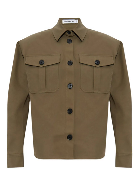  Self-portrait Padded-shoulder Shirt - Green 