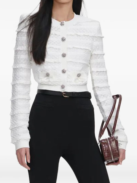  Self-portrait Ruffled Knitwear - White 