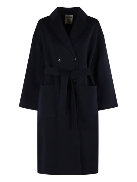  Semicouture Double-breasted Belted Coat - Blue 