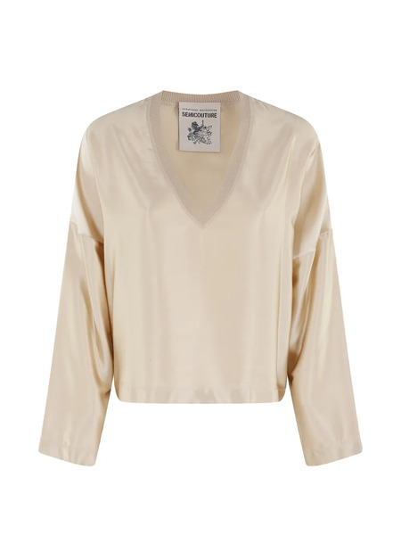  Semicouture Elmond V-neck Sweater - Neutrals 