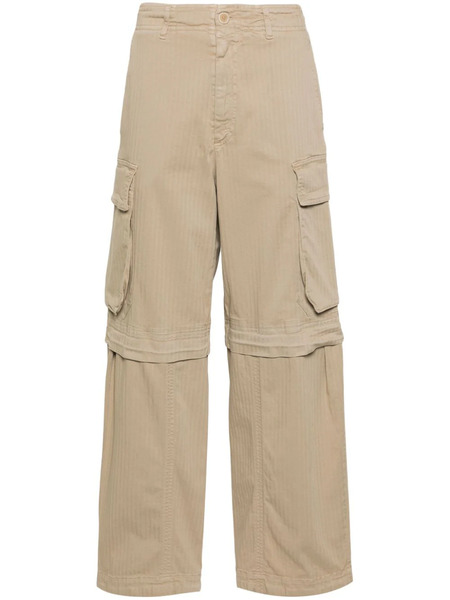  Semicouture Herringbone Cargo Trousers - Neutrals 