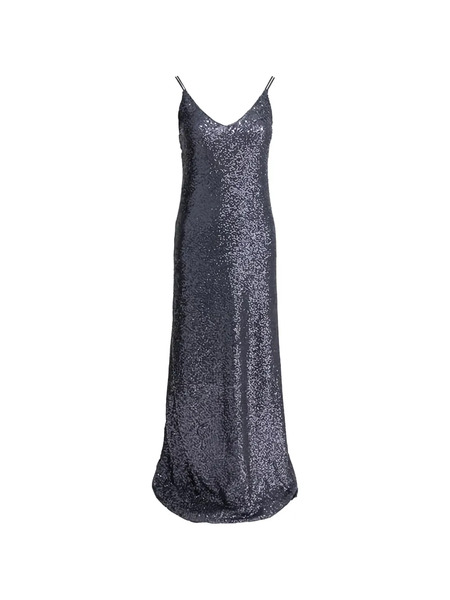  Semper Sequin V-neck Maxi Dress - Grey 
