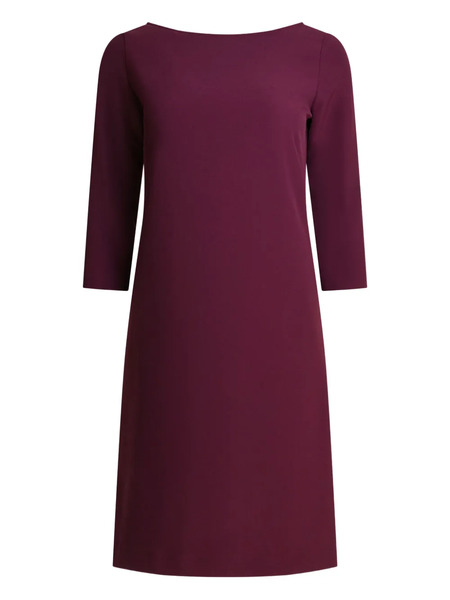  Semper Three-quarter Sleeve Boat-neck Midi Dress - Red 