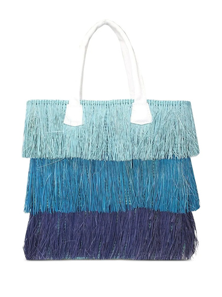  Sensi Studio Fringed Three-tone Tote Bag - Blue 