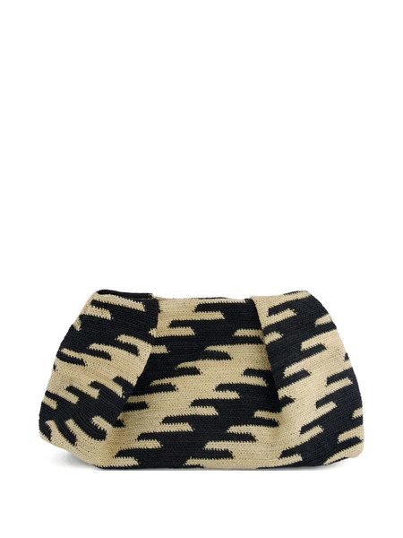  Sensi Studio Sisal Patterned Pouch - Neutrals 