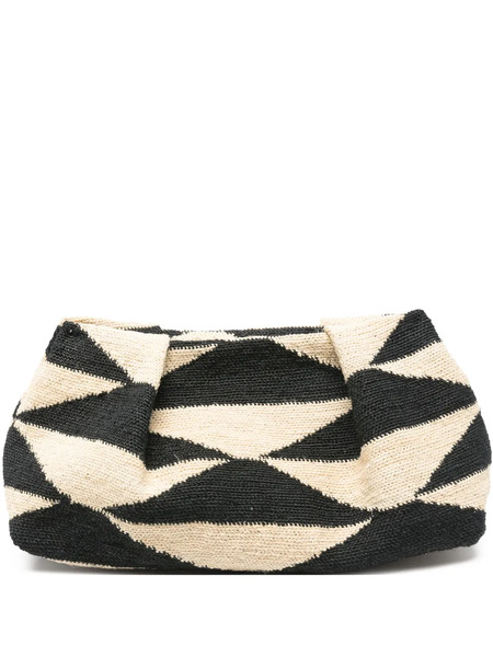  Sensi Studio Small Sisal Geometric Clutch Bag - Neutrals 