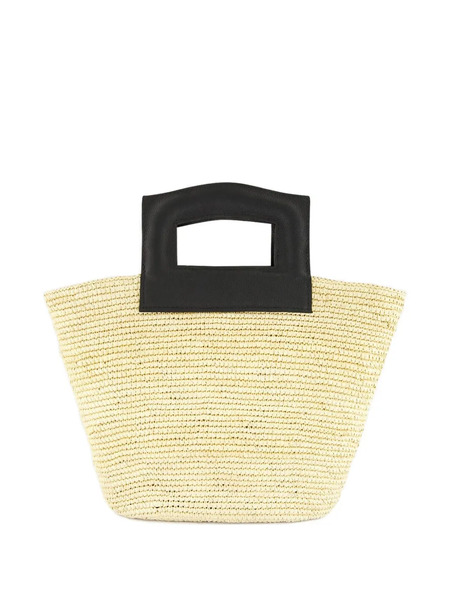  Sensi Studio Straw Leather-handle Tote Bag - Neutrals 