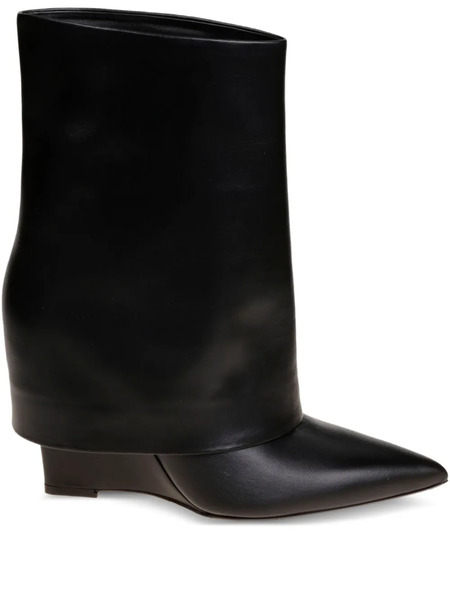  Sergio Levantesi Fold-over Pointed-toe Boots - Black 