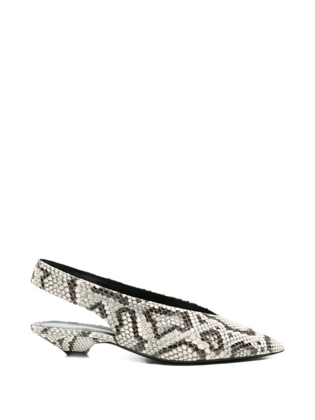  Sergio Rossi Beak Slingback Pointed Pumps - Grey 