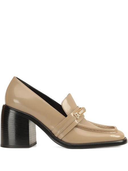  Sergio Rossi Bitt Leather Loafers - Neutrals 