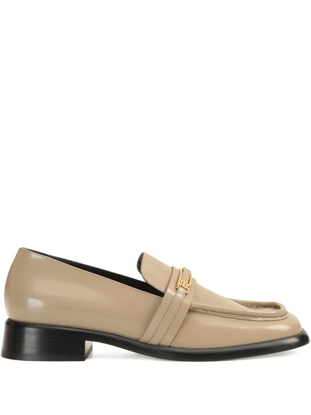  Sergio Rossi Bitt Leather Loafers - Neutrals 