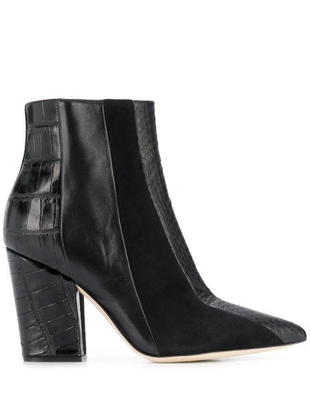  Sergio Rossi Crocodile-effect Boots - Black 