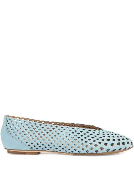 Sergio Rossi Leather Ballet Flats - Blue 
